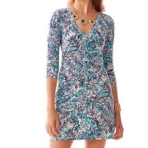 Lilly Pulitzer Peru Juliet Blue and White Cotton Dress